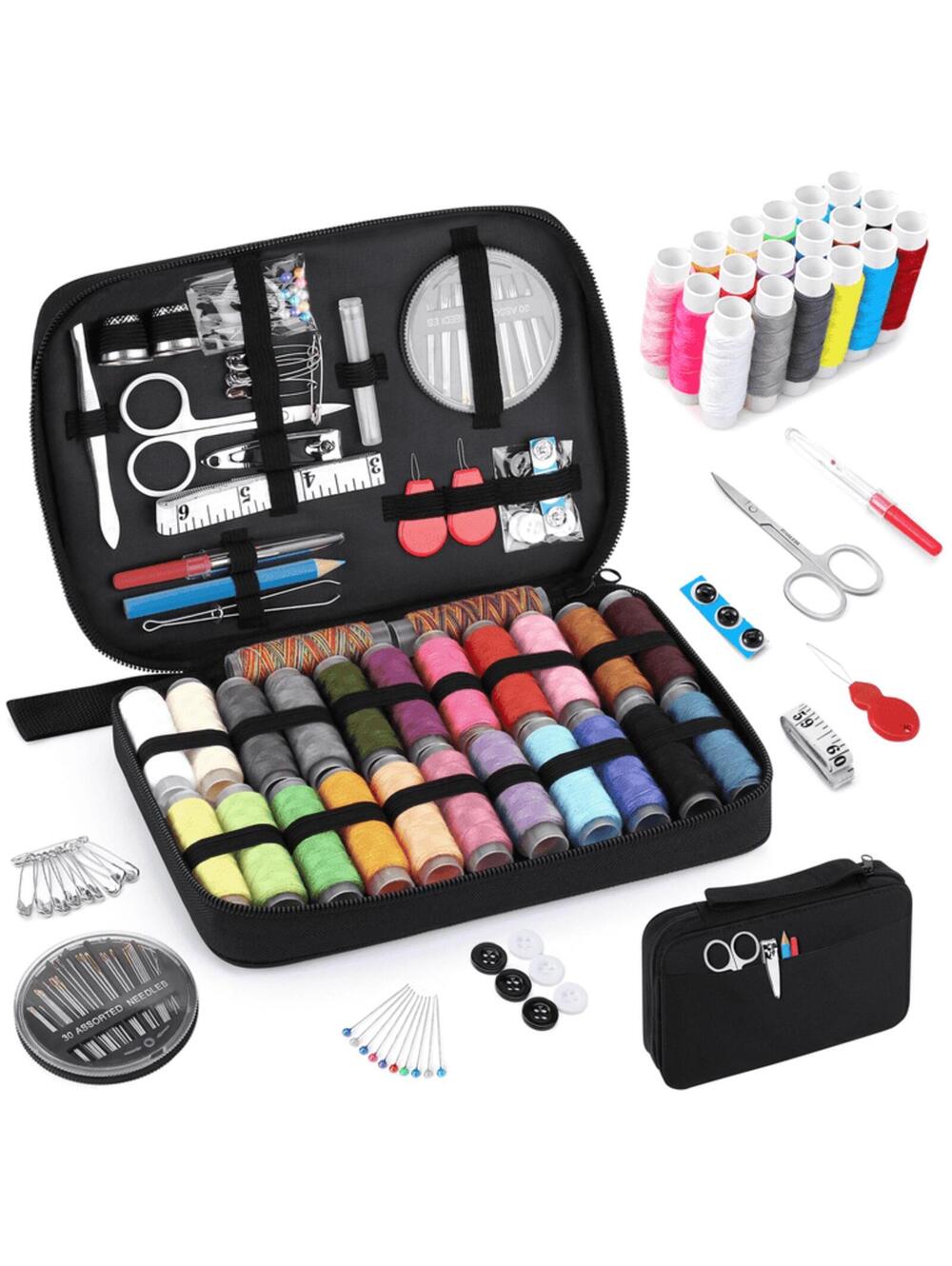 All-in-One Sewing Kit Case Complete Repair Set Home Travel Emergencies